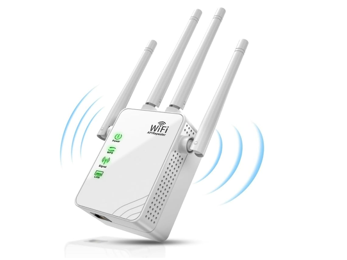 Extensor Repetidor WiFi 2024 amplia la cobertura a 9860 pies cuadrados conecta 40 dispositivos aumenta la senal de Internet con puerto Ethernet facil configuracion blanco IKIKSO Worten.es