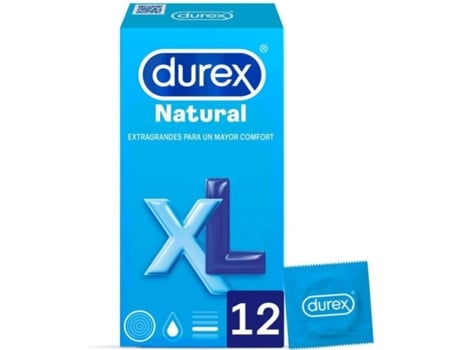 Preservativos Durex Condoms natural xl 12 unidades originales plus talla condones