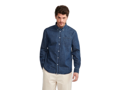 Camisa de Hombre AIGLE Larga Azul (L)