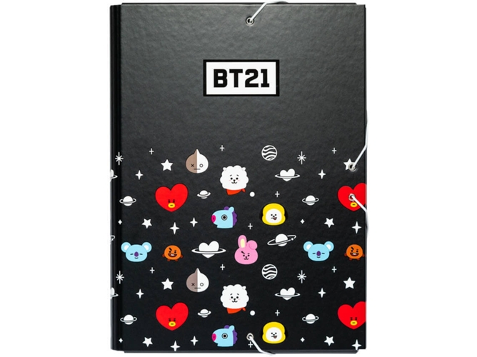 Carpeta Bt21 Negro 28.5x8.1cm solapas erik