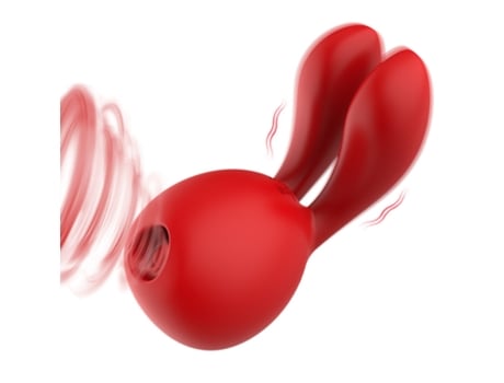 Vibrador de succión del clítoris con 8 modos de vibración y 5 de succión para mujeres (rojo) VEANXIN