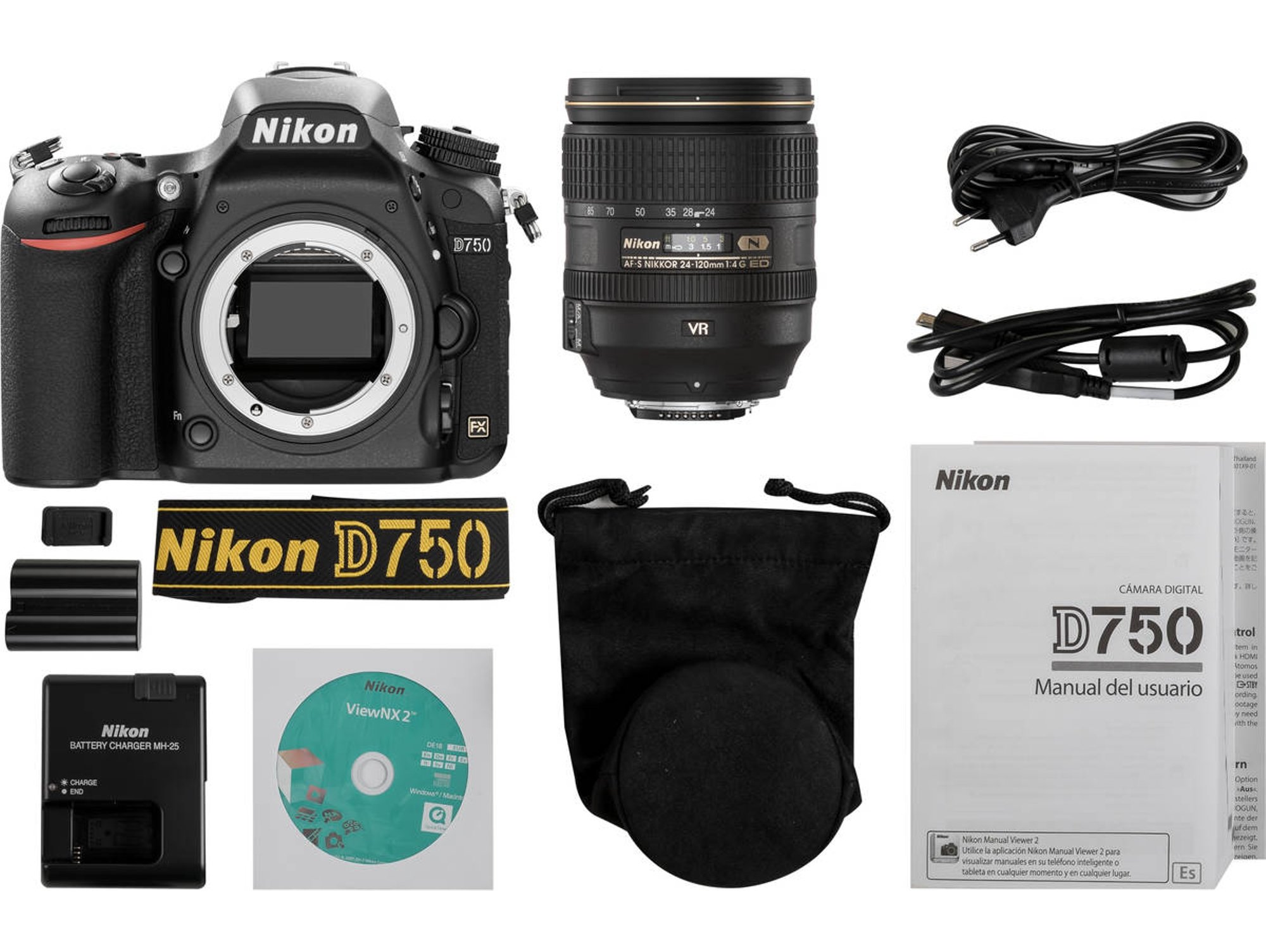 Kit Cámara Réflex NIKON D750 24-120MM F4 VR (24 MP - ISO: 100 a 12 800 -  Sensor: Full-Frame) | Worten.es