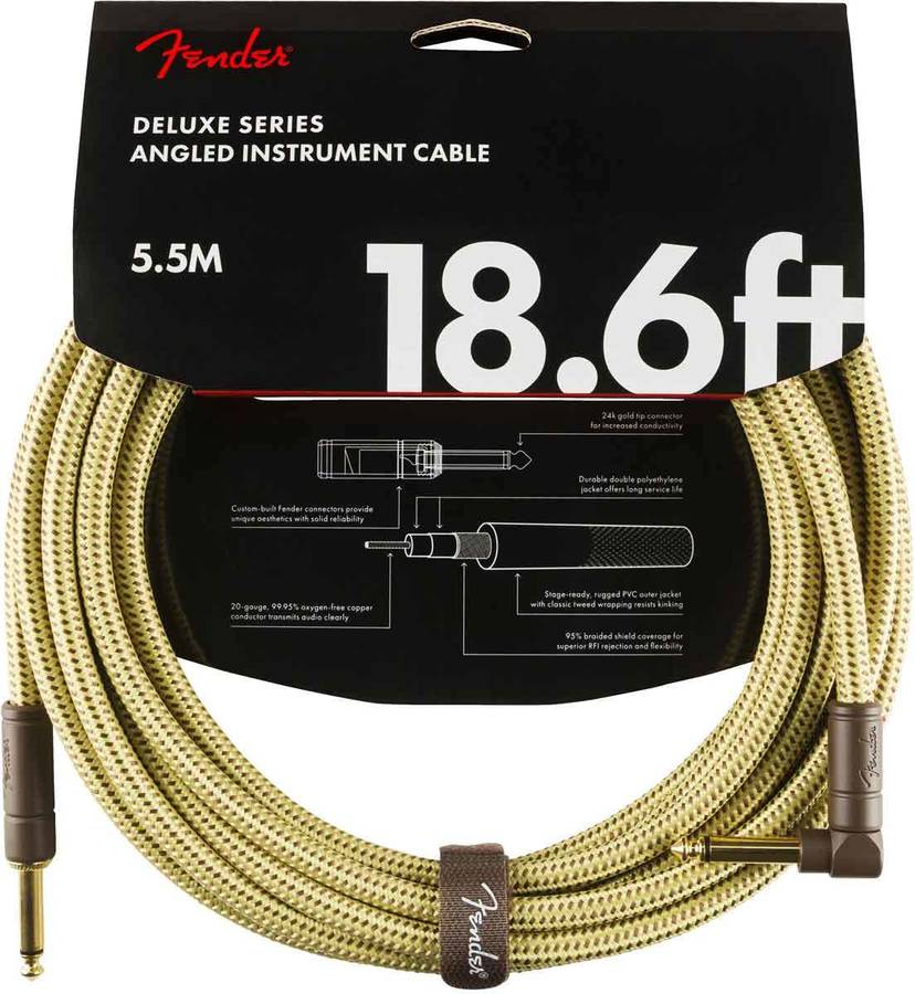 Cable para Instrumentos FENDER Deluxe Series Jack/Jack Tweed (5,5 m)