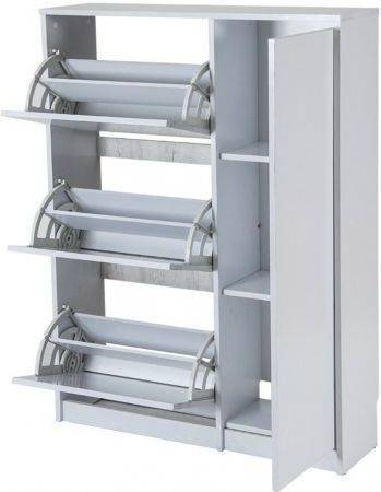 Topkit Mueble Zapatero tigris 55ab armario con 3 puertas abatibles 1 vertical blanco aglomerado alta densidad y 123 89 25