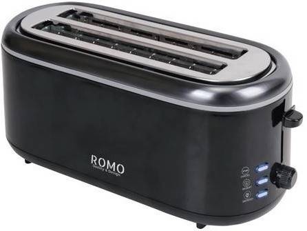 Romo. Tostadora Pan 2 ranuras extra largas. 1300w 7 niveles 3 funciones stop calentar y descongelar. t1300n rot1300n 1300