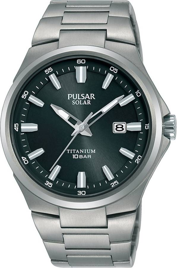 Reloj Pulsar Hombre titanio gris para de cuarzo con correa en acero inoxidable 1