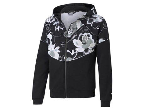 Chaqueta para Niño PUMA Alpha Full-Zip Negro para Fitness (6 años)