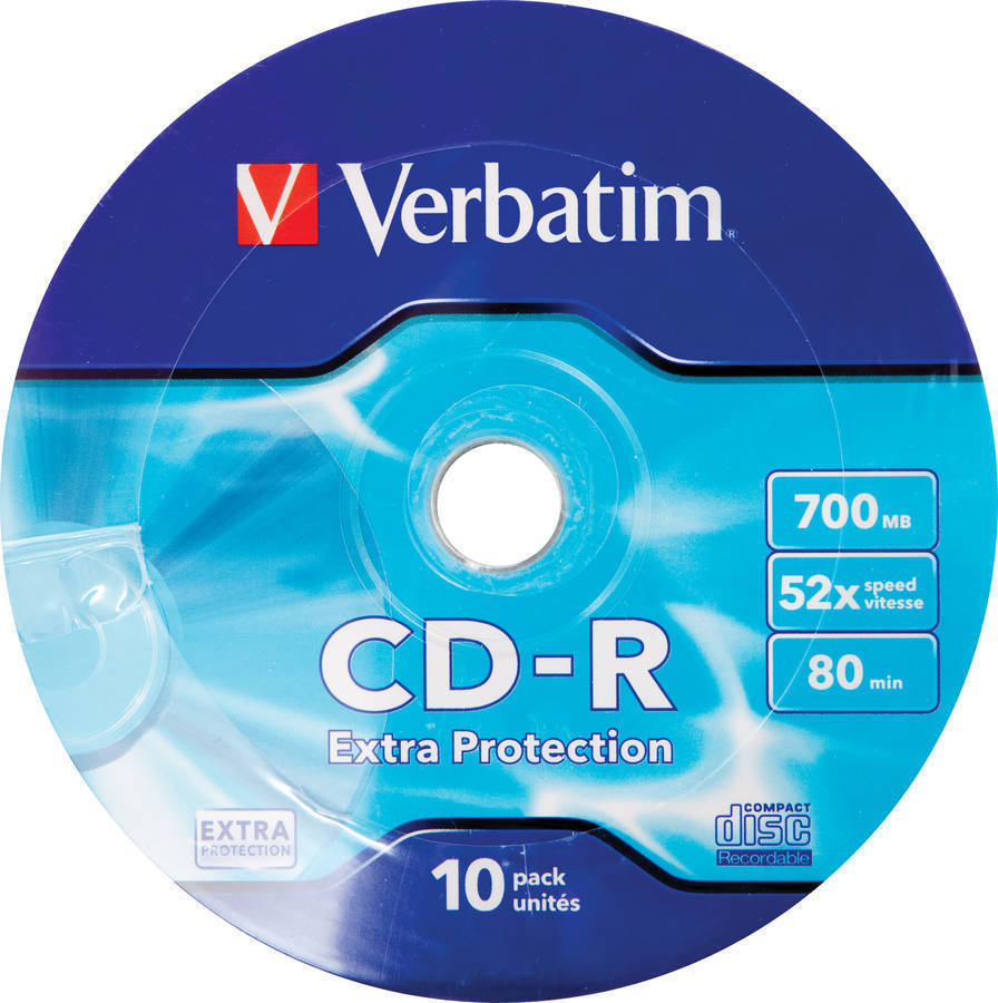 CD en blanco VERBATIM CD-R 52X 700MB 10PK OPS Wrap EP