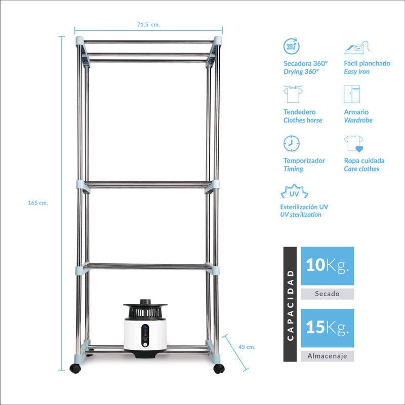 Secador de Ropa Eléctrico NEWTECK Secadry