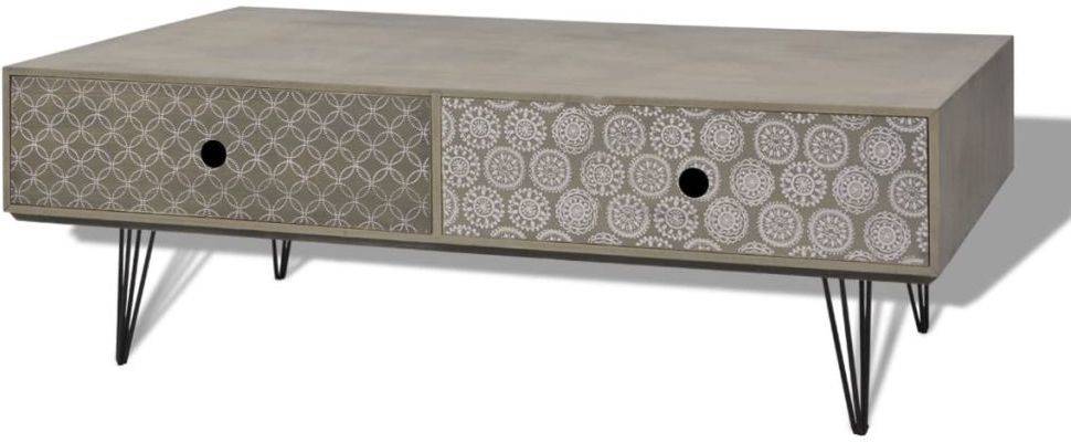 Mesa VIDAXL 243396 Gris (Tablero DM - 100 x 60 x 35 cm)