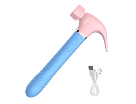 Vibrador telescópico de succión 4 en 1, dispositivo de masturbación femenina (azul rosa) VEANXIN