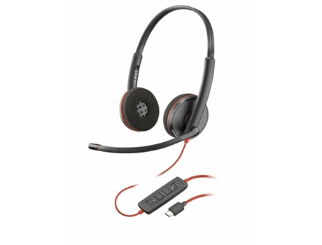 Auriculares con Micrófono POLY C3220 (Negro - USB - USB-C - Jack 3.5 mm - Bluetooth)