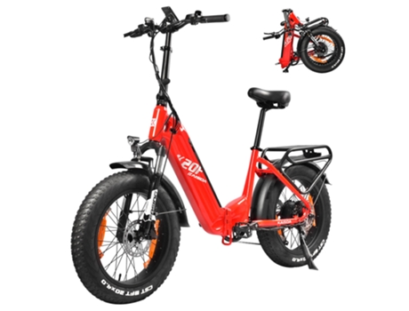 Bicicleta Eléctrica KAISDA K20F 250W 36V 25Ah 25km/h 80-120km SHIMAN0 7 Velocidades Roja