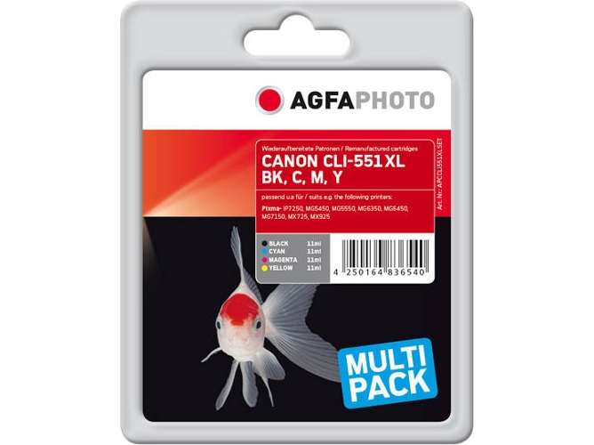 Cartucho de tinta AGFAPHOTO APCCLI551XLSET