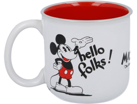 Taza Mickey Mouse blanco 400 ml ceramica desayuno en caja 90