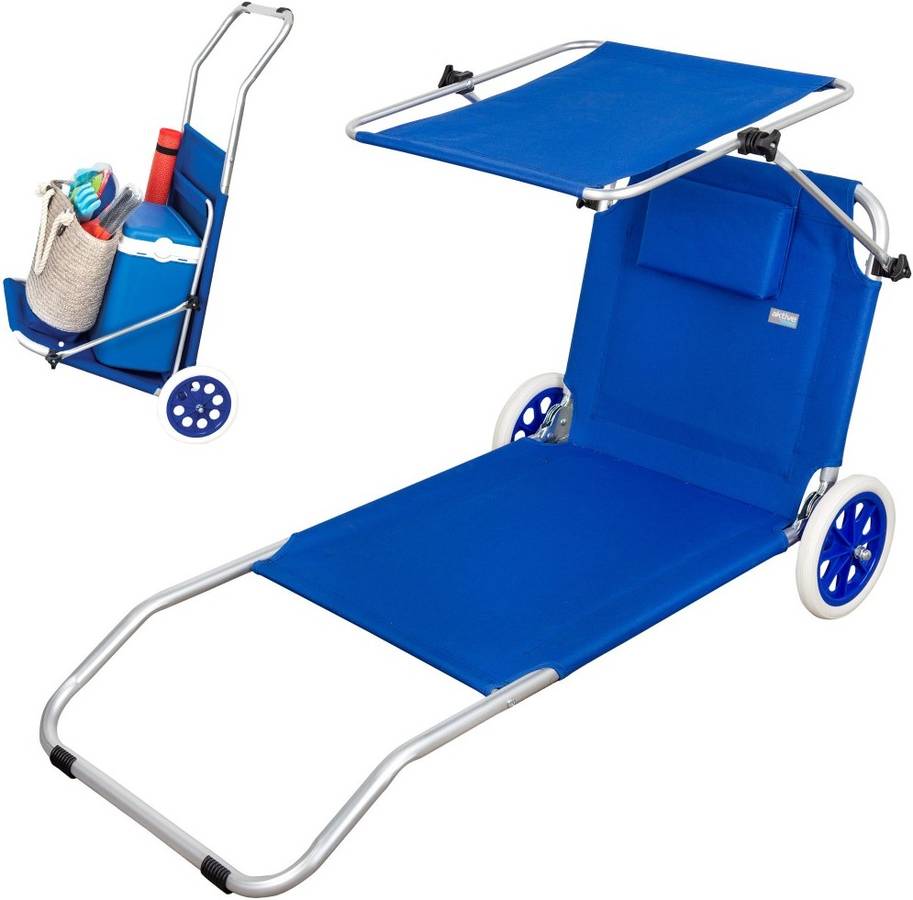 Silla de Playa AKTIVE 62610 Azul (117x67x60cm)