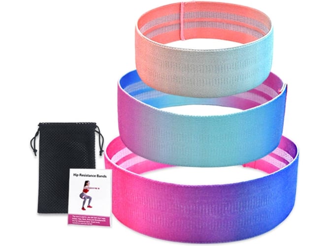 Conjunto de 3 Elásticos de Entrenamiento Rosa