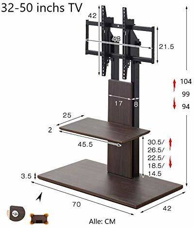 Soporte de TV YULUKIA 100016 Blanco (42 x 72 x 104 cm - Metal, MDF y PVC)