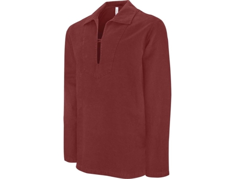 Blusa KARIBAN Algodón Hombre (S - Rojo)