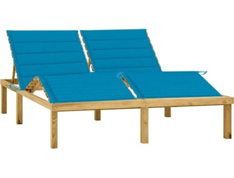 Tumbona VIDAXL Azul Madera (200x138x77 cm)