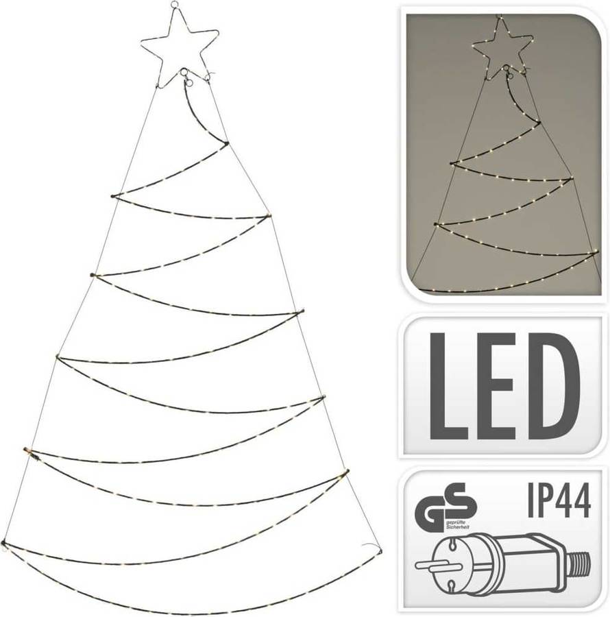 Árbol de Navidad AMBIANCE con 150 luces LED (Negro - 89x150cm)