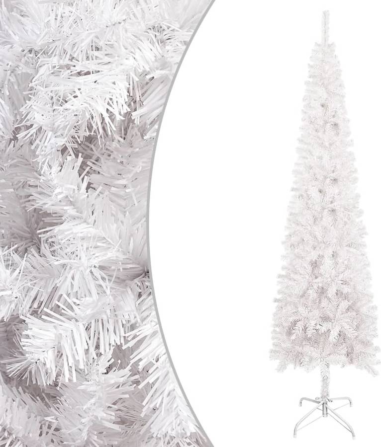 Árbol de Navidad VIDAXL con Luces LED y Bolas (Blanco - 180x48 cm)