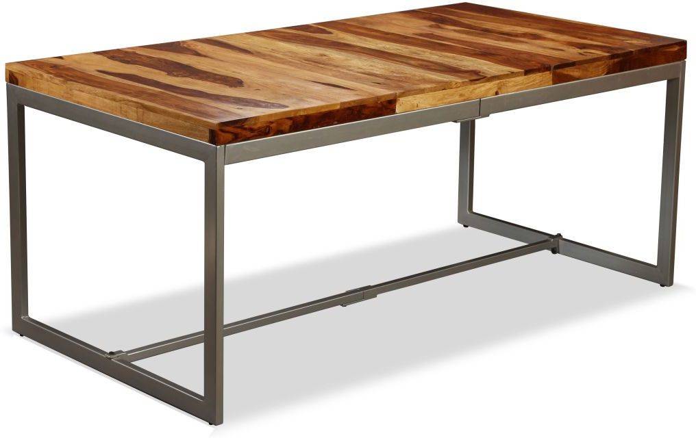 Mesa de Comedor VIDAXL 244797 (Madera de Sheesham Maciza y Acero - 180 cm)