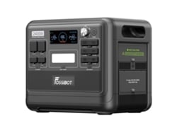 Central eléctrica portátil FOSSIBOT F2400 2048Wh LiFePO4 batería 2400W salida generador solar 16 puertos de salida negro