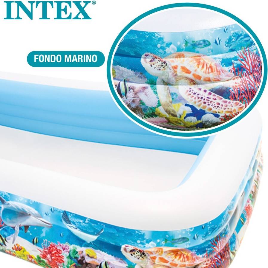 Piscina Hinchable Infantil INTEX Tropical (999l - 305x183x56cm)