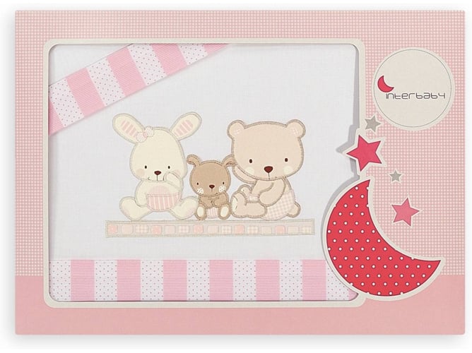 Interbaby Juego De para minicuna lovecolor blanco y rosa i4100r