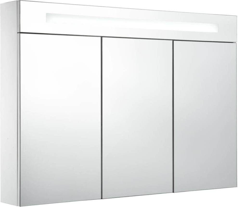 Armario Espejo VIDAXL LED (Blanco - MDF - 88x13x62 cm)