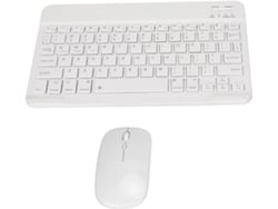 ZRUXE Teclado inalámbrico portátil, delgado universal para tableta con mouse inalámbrico, teclado inalámbrico pequeño CUICH (blanco)