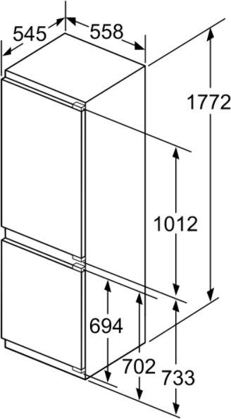 Frigorífico Combi Integrable BALAY 3KIF737F (No Frost - 177 cm - 255 L - Blanco)