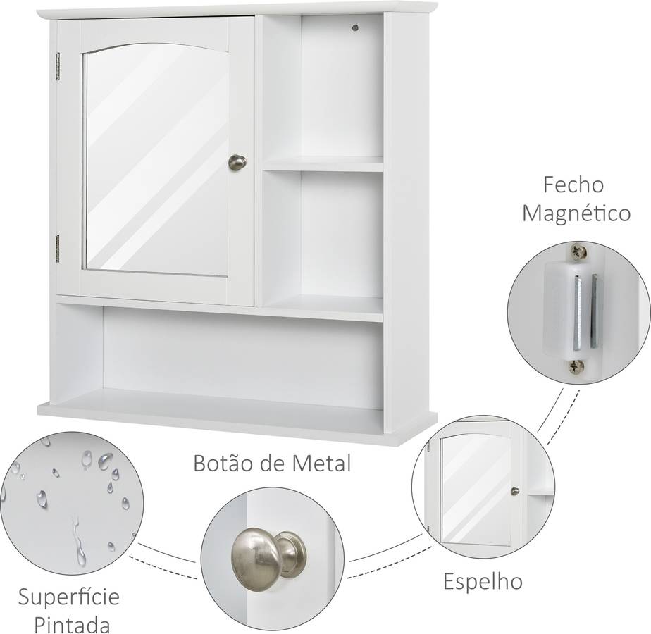 Armario WC KLEANKIN 834-301 (MDF - 60x18x63 cm - Blanco)