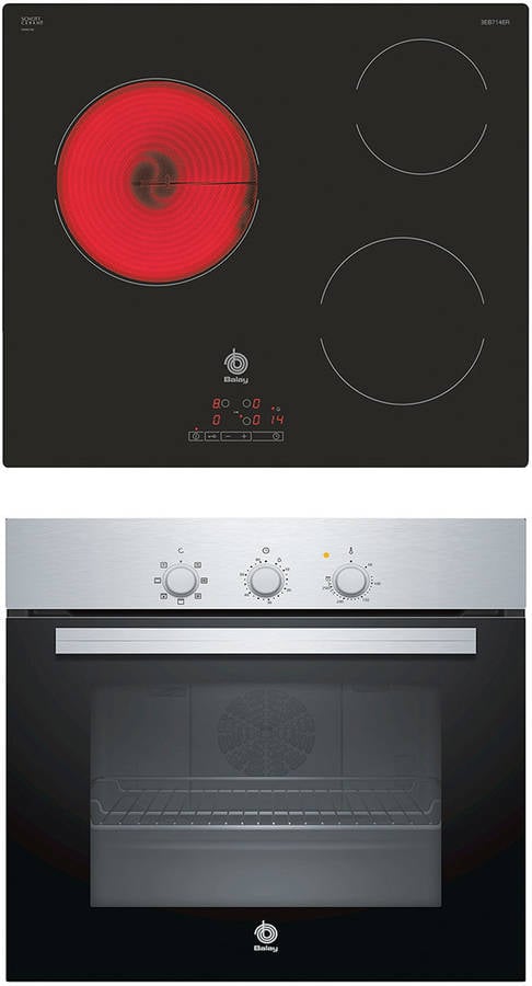 Placa de Vitrocerámica + Horno BALAY 3HV831XP (Horno 66 L - Placa Eléctrica - Negro y Inox)