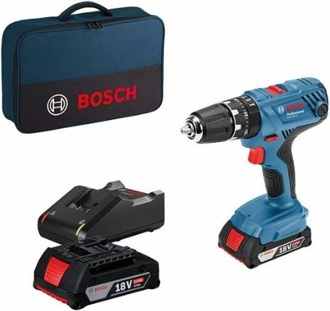 Kit de Herramientas BOSCH Gsb 18V-21 + 2xGba 18V 2.0Ah + Gal 18V-40