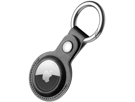 Carcasa Apple DUX DUCIS Leather Key Ring Keychain Apple Airtag Ultra Fina Negro