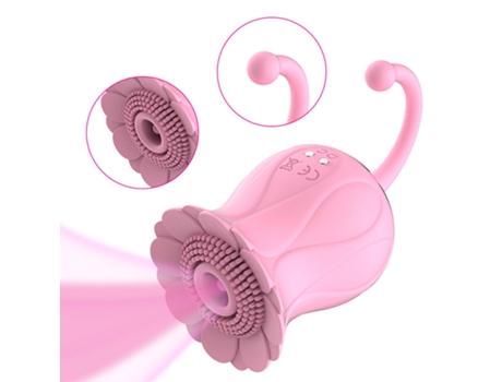 Vibrador de masaje de succión de rosas de 10 frecuencias para mujeres (rosa) VEANXIN