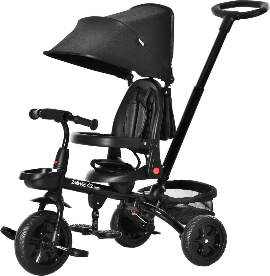 Triciclo HOMCOM 370-198BK Negro (Edad Mínima: 1 - 111.5x52x98 cm)