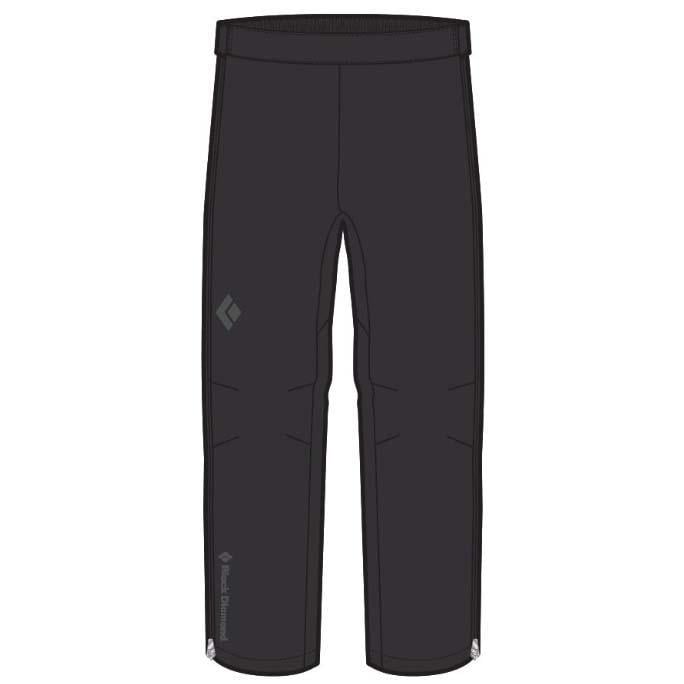 Black Diamond Stormline fl zp rn pants pantalón para hombre pantalones stretch full zip rain negro montaña