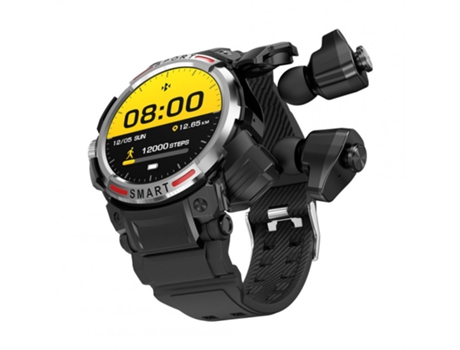 Smartwatch Gt100 1 Pantalla de 43 pulgadas HD Fitness con Tws Auriculares inalámbricos Bluetooth Negro Plata