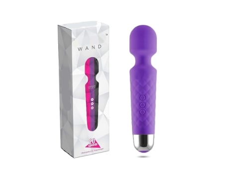 Potente Vibrador Eléctrico Varita Masajeadora para Mujer Impermeable Silencioso Inalámbrico Púrpura BISBISOOUS