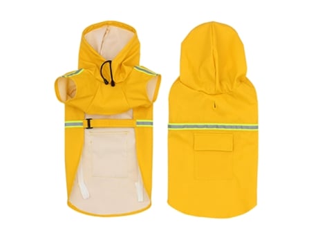 Ueros Para Perros Grandes Con Capucha De Tira Reflectante Chaqueta De Poncho De Lluvia Para Perros ELKUAIE GG