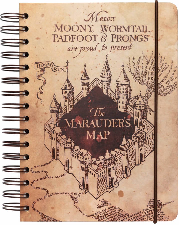 Cuaderno La Harry potter el mapa del merodeador a5 punteado bullet journal notas blo the marauders tapa forrada