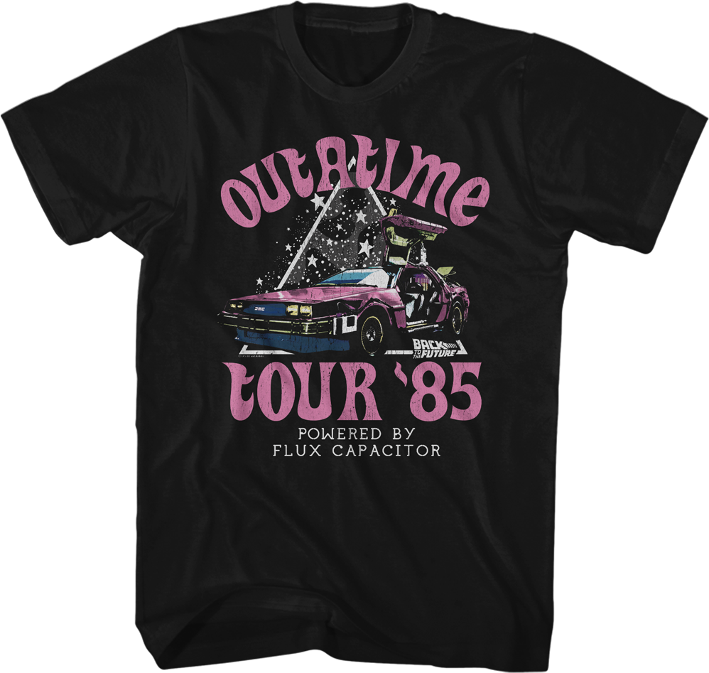 Camiseta Unisexo DEEPSTONE Outatime Tour '85 Back To The Future Negro (L)