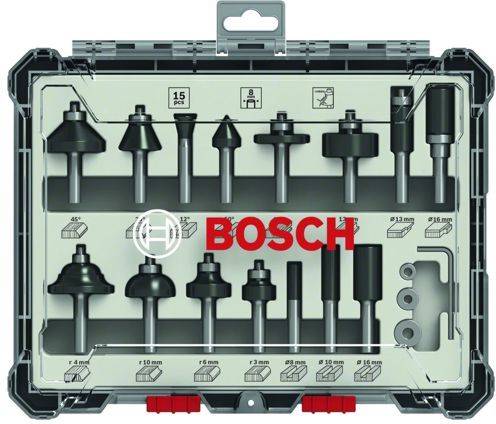 Bosch Professional Set mixto de brocas fresadoras 15 piezas para madera ø 6 mm accesorios 2607017471