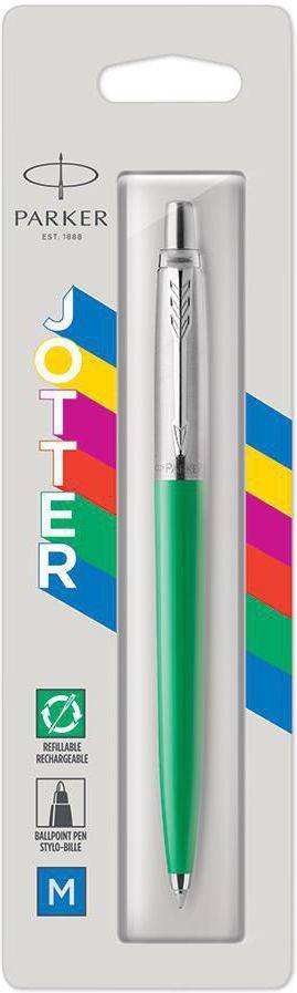 Parker Jotter Originals de acabado verde los 90 punta mediana tinta azul una unidad paquet