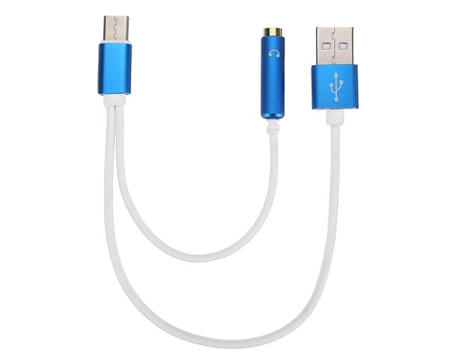 Cable MULTISHOP Adaptador USB-C para USB y Jack 3.5mm 2 en 1