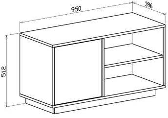 Mueble De Tv skraut home marmol 95x40x51cm melamina negro 100 con puerta izquierda comedor modelo estructura gris grafito