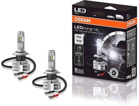 Juego de 2 Bombillas OSRAM H7 LEDriving® HL FS (6000K - LED - 16 x 14 x 6 cm)